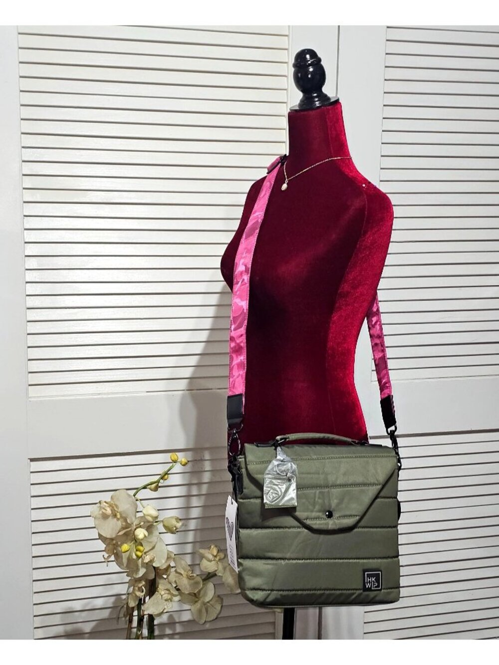 NWT HKWIP Women's Olive Pink Shawn Killinger Couture Crossbody Bag 2921 - Picture 10 of 16